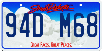 SD license plate 94DM68