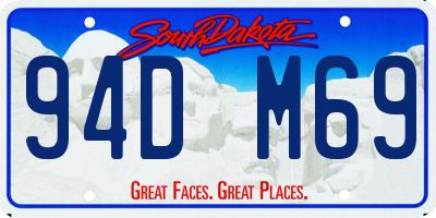 SD license plate 94DM69
