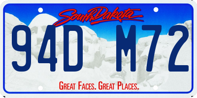 SD license plate 94DM72
