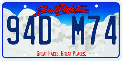 SD license plate 94DM74