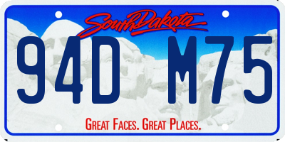 SD license plate 94DM75