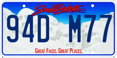 SD license plate 94DM77