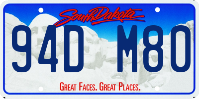 SD license plate 94DM80
