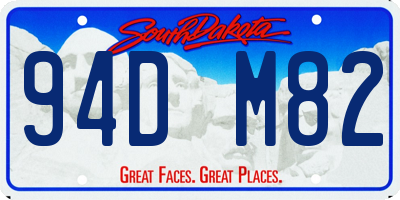 SD license plate 94DM82
