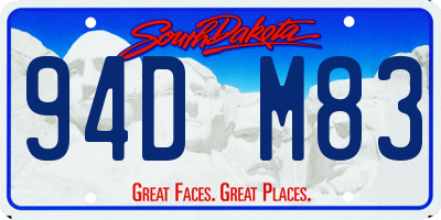 SD license plate 94DM83