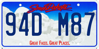 SD license plate 94DM87