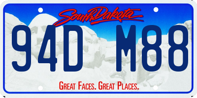 SD license plate 94DM88