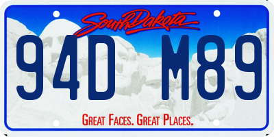 SD license plate 94DM89