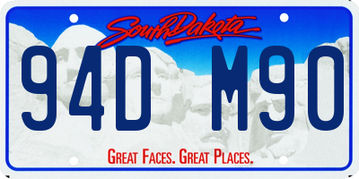 SD license plate 94DM90