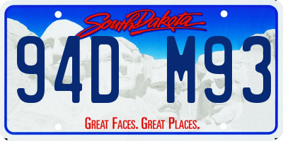 SD license plate 94DM93