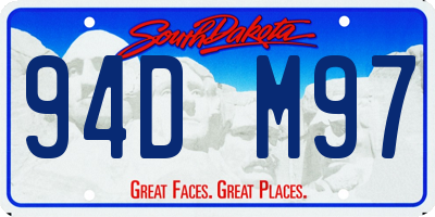 SD license plate 94DM97