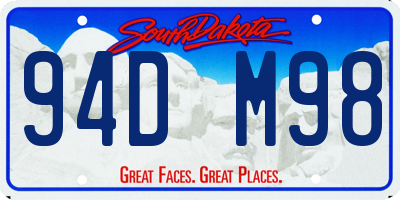 SD license plate 94DM98