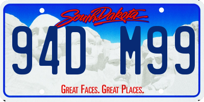 SD license plate 94DM99