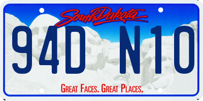 SD license plate 94DN10