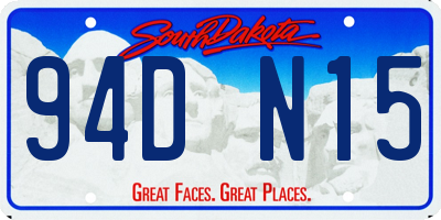 SD license plate 94DN15