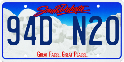 SD license plate 94DN20