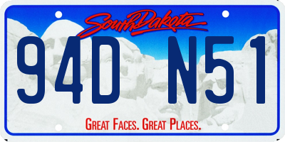 SD license plate 94DN51