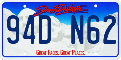 SD license plate 94DN62