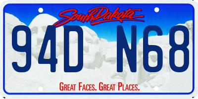 SD license plate 94DN68