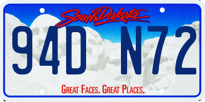 SD license plate 94DN72