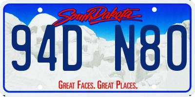 SD license plate 94DN80