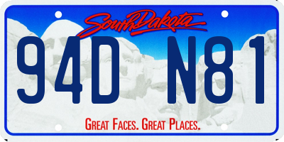SD license plate 94DN81