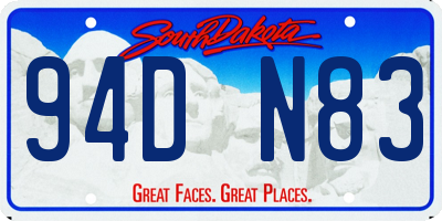 SD license plate 94DN83