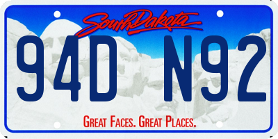 SD license plate 94DN92