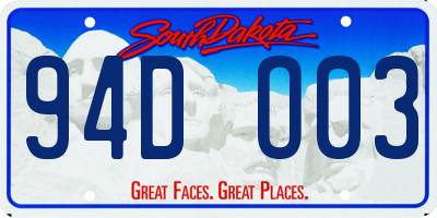 SD license plate 94DO03