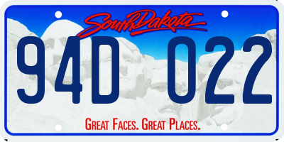 SD license plate 94DO22