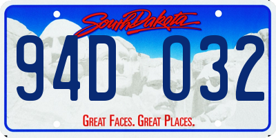 SD license plate 94DO32