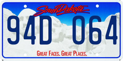 SD license plate 94DO64