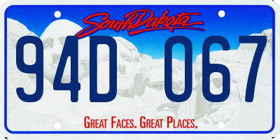 SD license plate 94DO67
