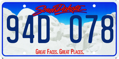 SD license plate 94DO78