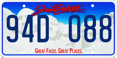 SD license plate 94DO88