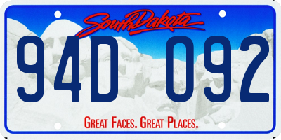 SD license plate 94DO92