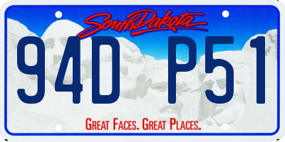 SD license plate 94DP51