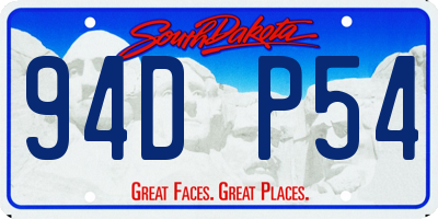 SD license plate 94DP54