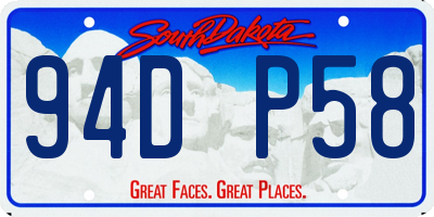 SD license plate 94DP58
