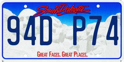 SD license plate 94DP74