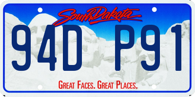 SD license plate 94DP91