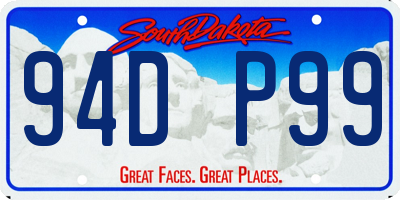 SD license plate 94DP99