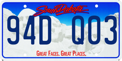 SD license plate 94DQ03