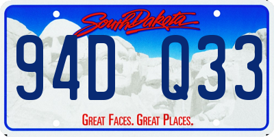 SD license plate 94DQ33