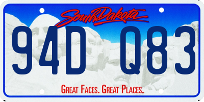 SD license plate 94DQ83