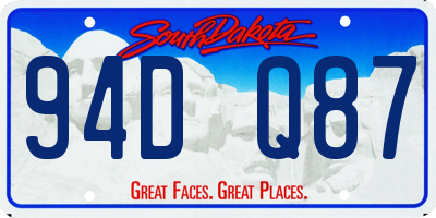SD license plate 94DQ87