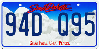 SD license plate 94DQ95