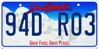 SD license plate 94DR03