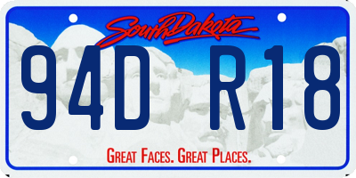 SD license plate 94DR18