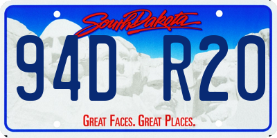 SD license plate 94DR20